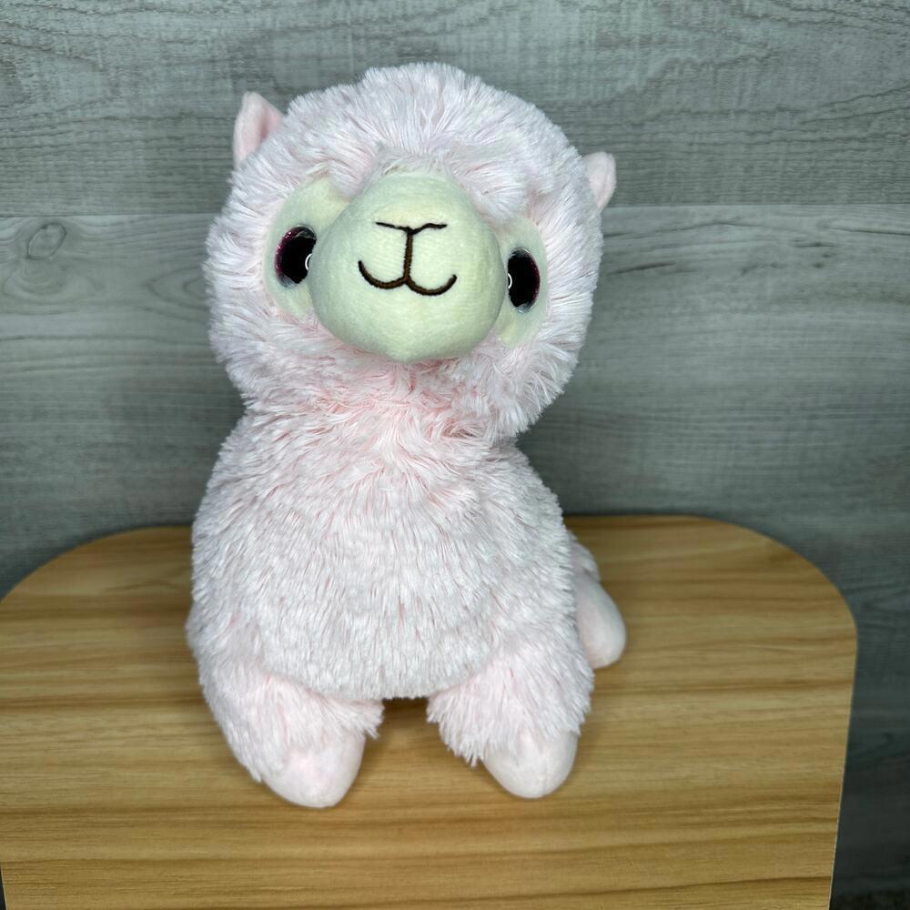 Adorable Plush Pink Alpaca Stuffed Toy Heatable Warmies